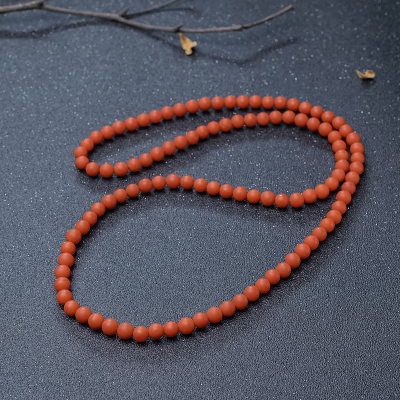 7.5mm柿子红南红佛珠-红掌柜