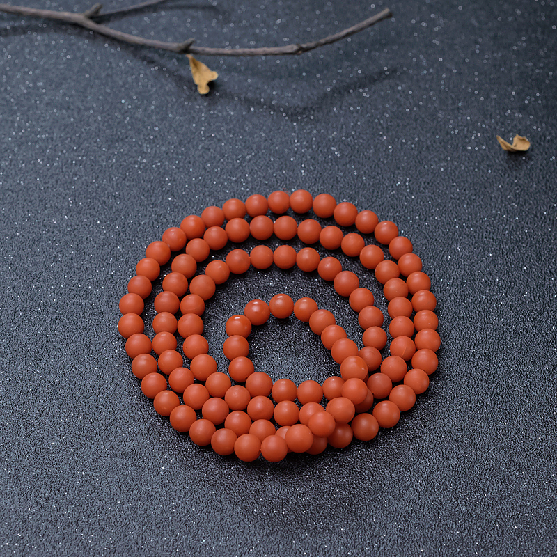 柿子红南红108佛珠-红掌柜