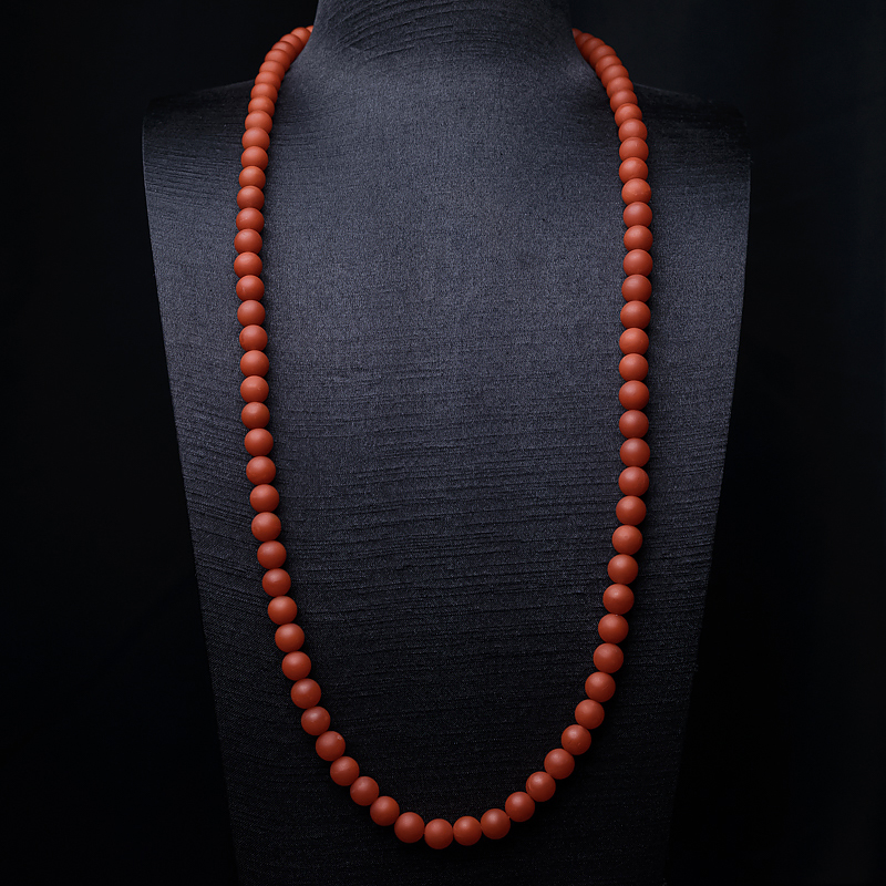 9mm柿子红南红108佛珠-红掌柜
