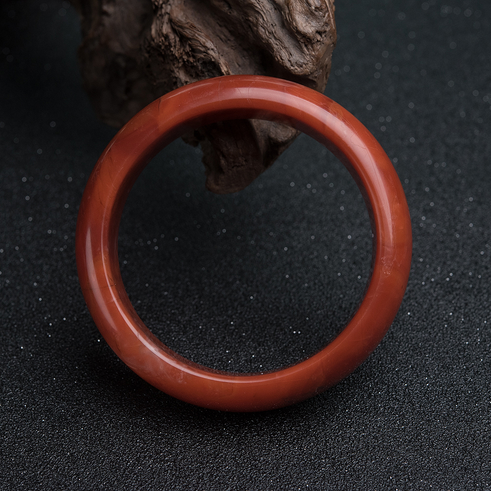 60mm柿子红南红平安镯-红掌柜