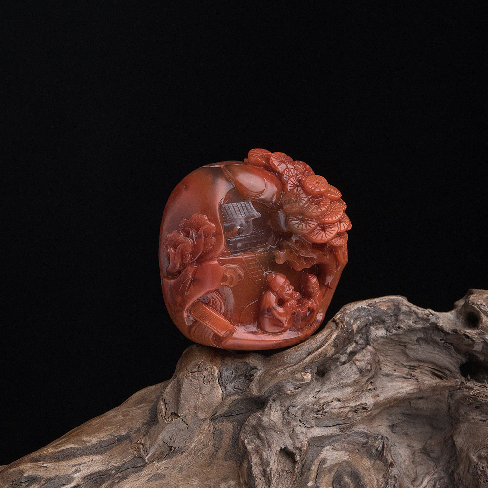 南红深山访友小摆件-红掌柜