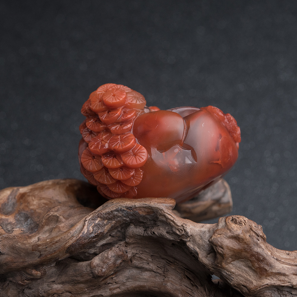 南红深山访友小摆件-红掌柜