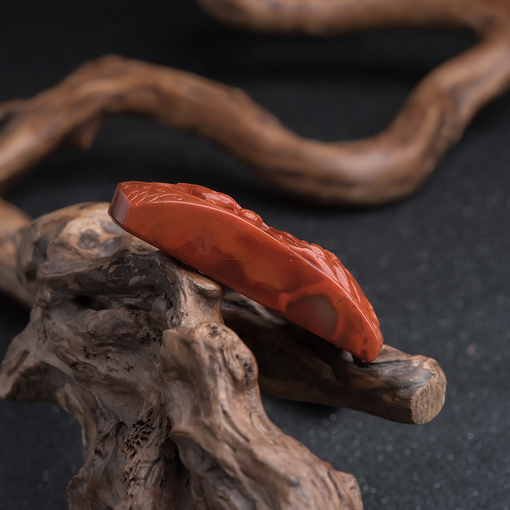 南红花鸟挂坠-红掌柜