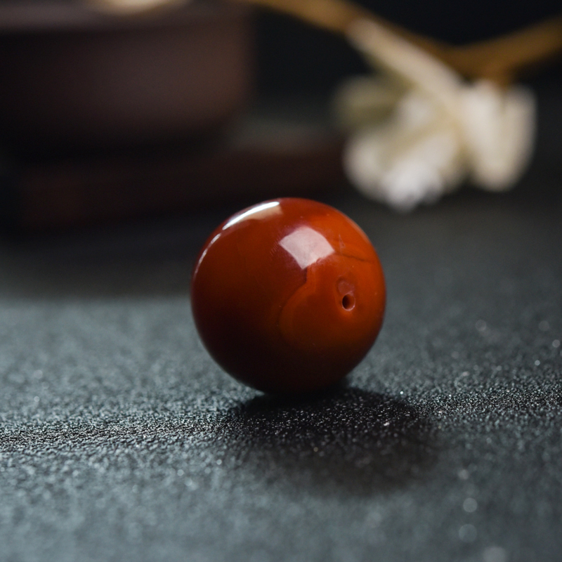 四川柿子红南红圆珠-红掌柜