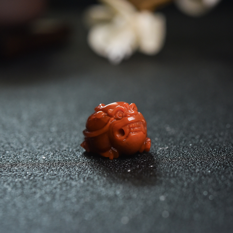 柿子红南红龙龟吊坠-红掌柜