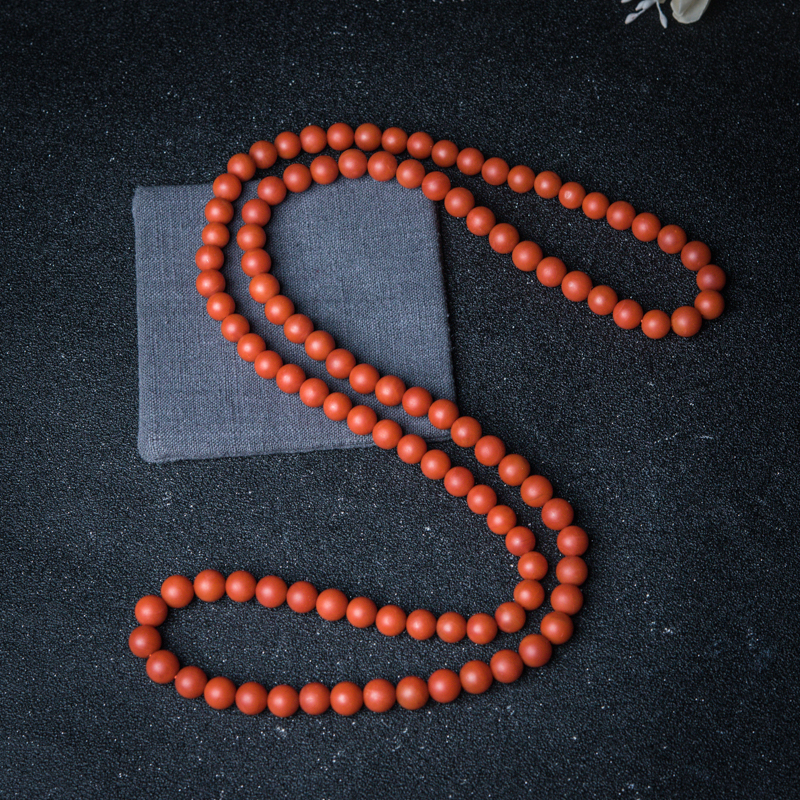 保山柿子红南红珠链-红掌柜