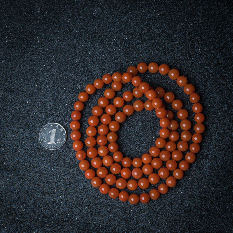 四川天然南红珠链-红掌柜