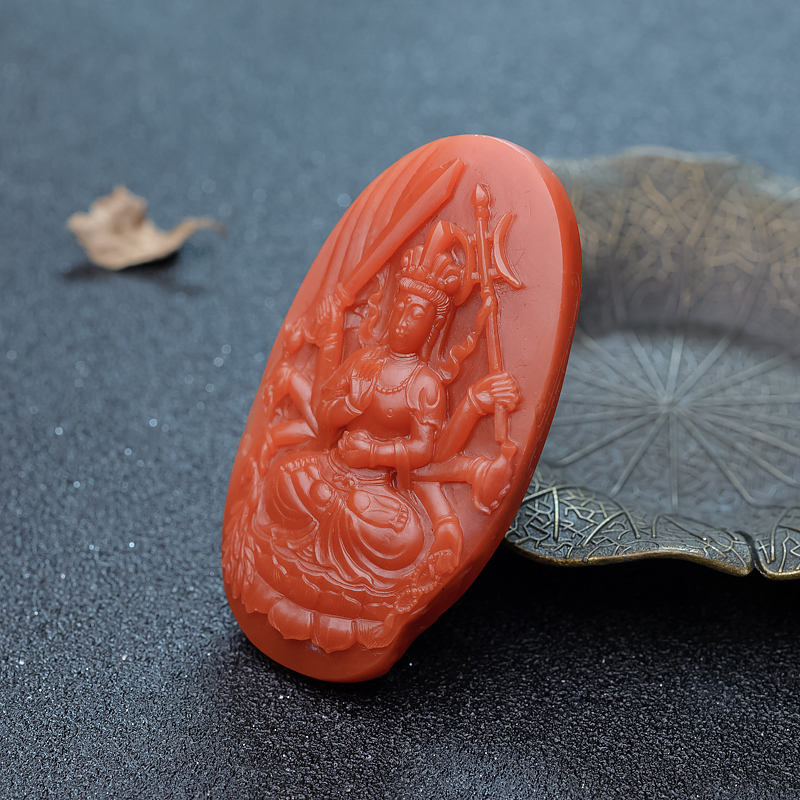 柿子红南红吊坠-红掌柜