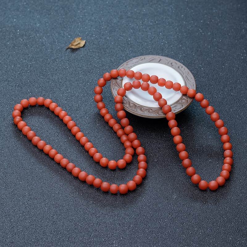 柿子红南红108佛珠-红掌柜