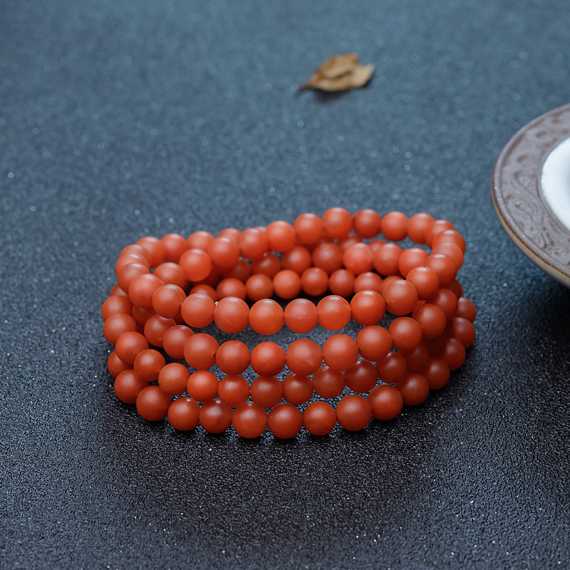 6.5mm天然南红108佛珠-红掌柜