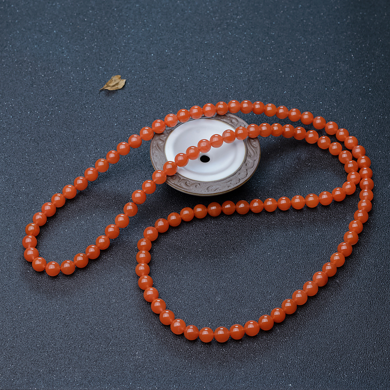 保山樱桃红南红佛珠-红掌柜