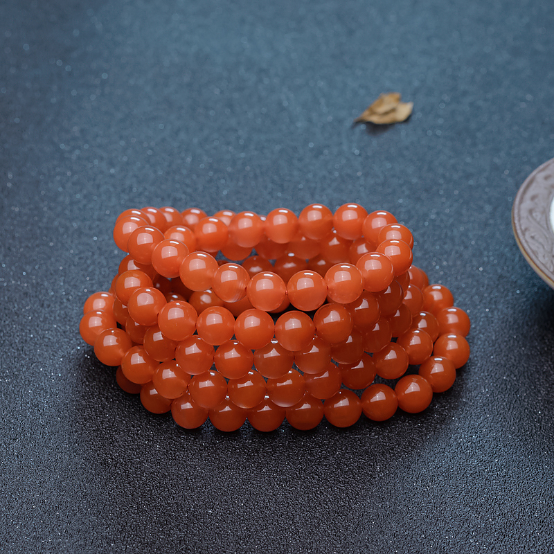 9.5mm樱桃红南红佛珠-红掌柜