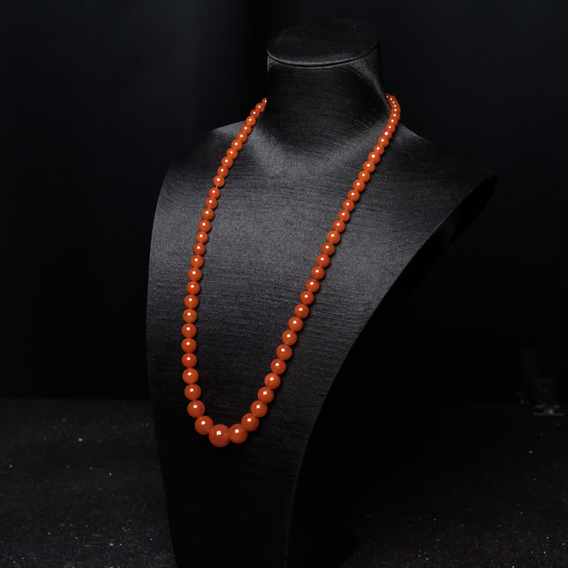 天然樱桃红南红塔链-红掌柜