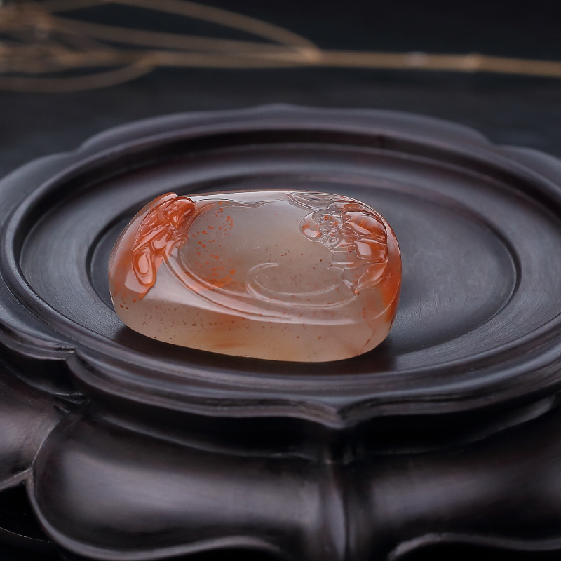 川料天然冰飘料南红吊坠-红掌柜