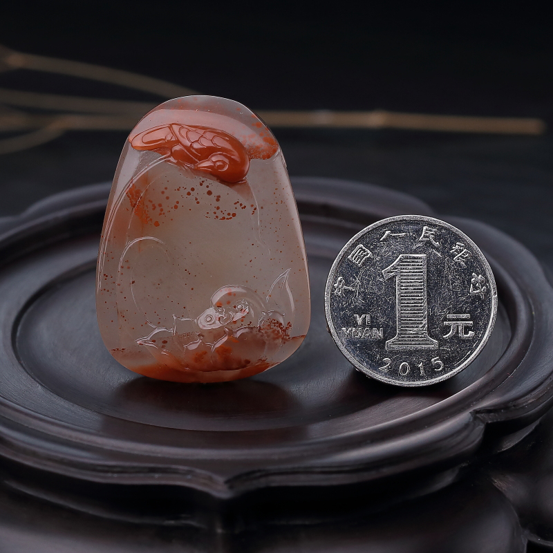 冰飘料南红吊坠-红掌柜