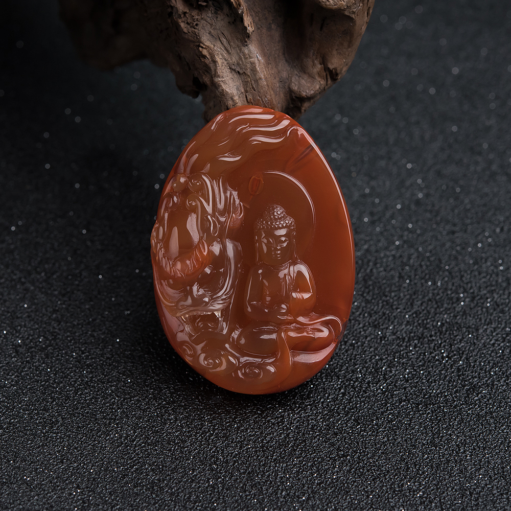 冻料南红大日如来吊坠-红掌柜