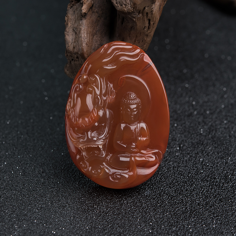 四川南红大日如来吊坠-红掌柜