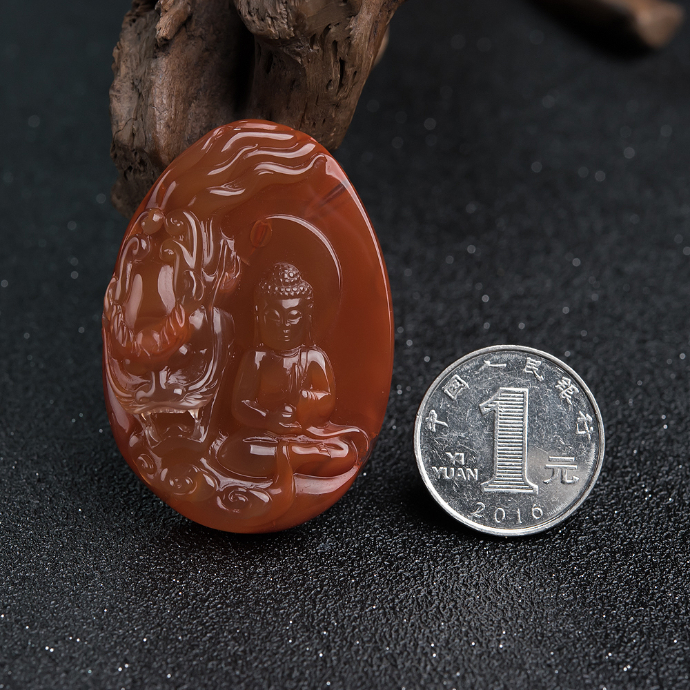 冻料南红大日如来挂坠-红掌柜