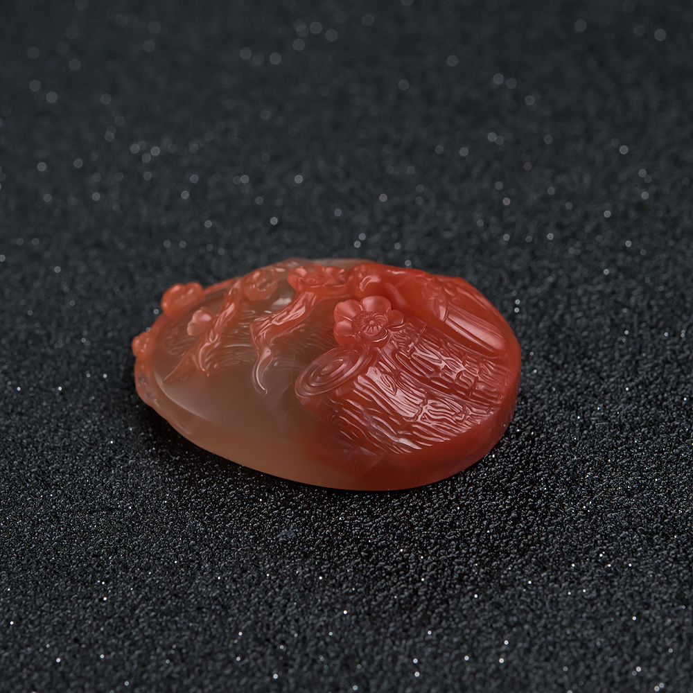 南红喜上眉俏挂坠-红掌柜