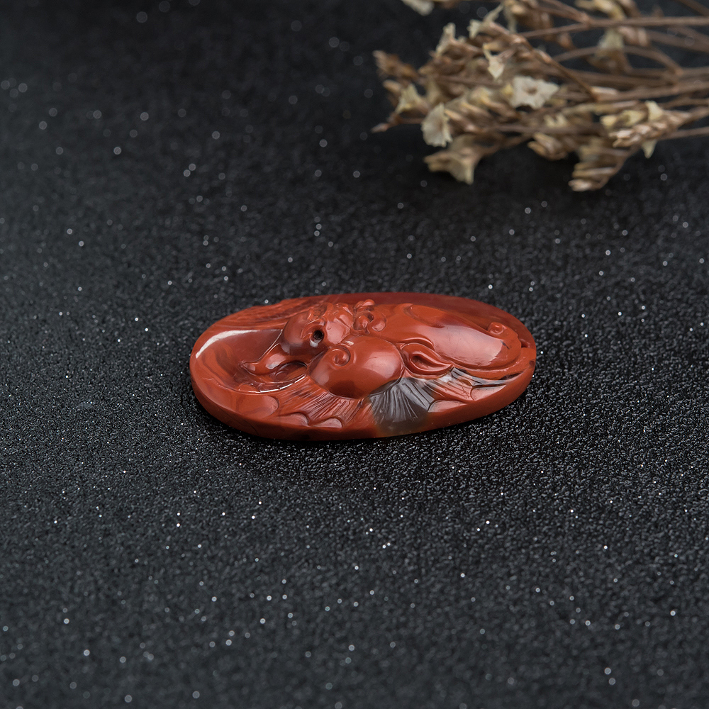 俏色南红貔貅挂坠-红掌柜