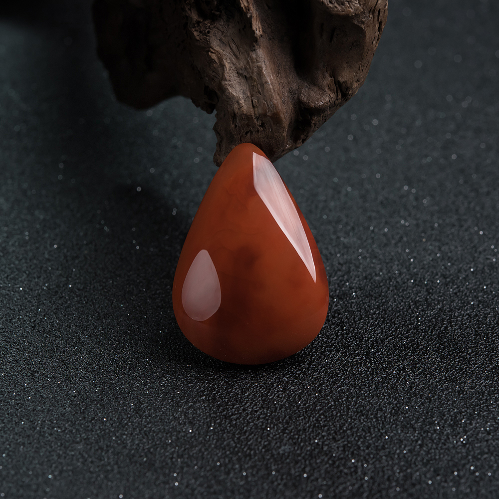 柿子红南红水滴吊坠-红掌柜