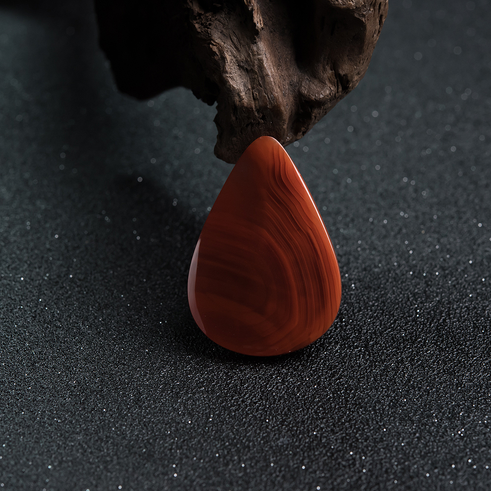 柿子红南红水滴挂坠-红掌柜