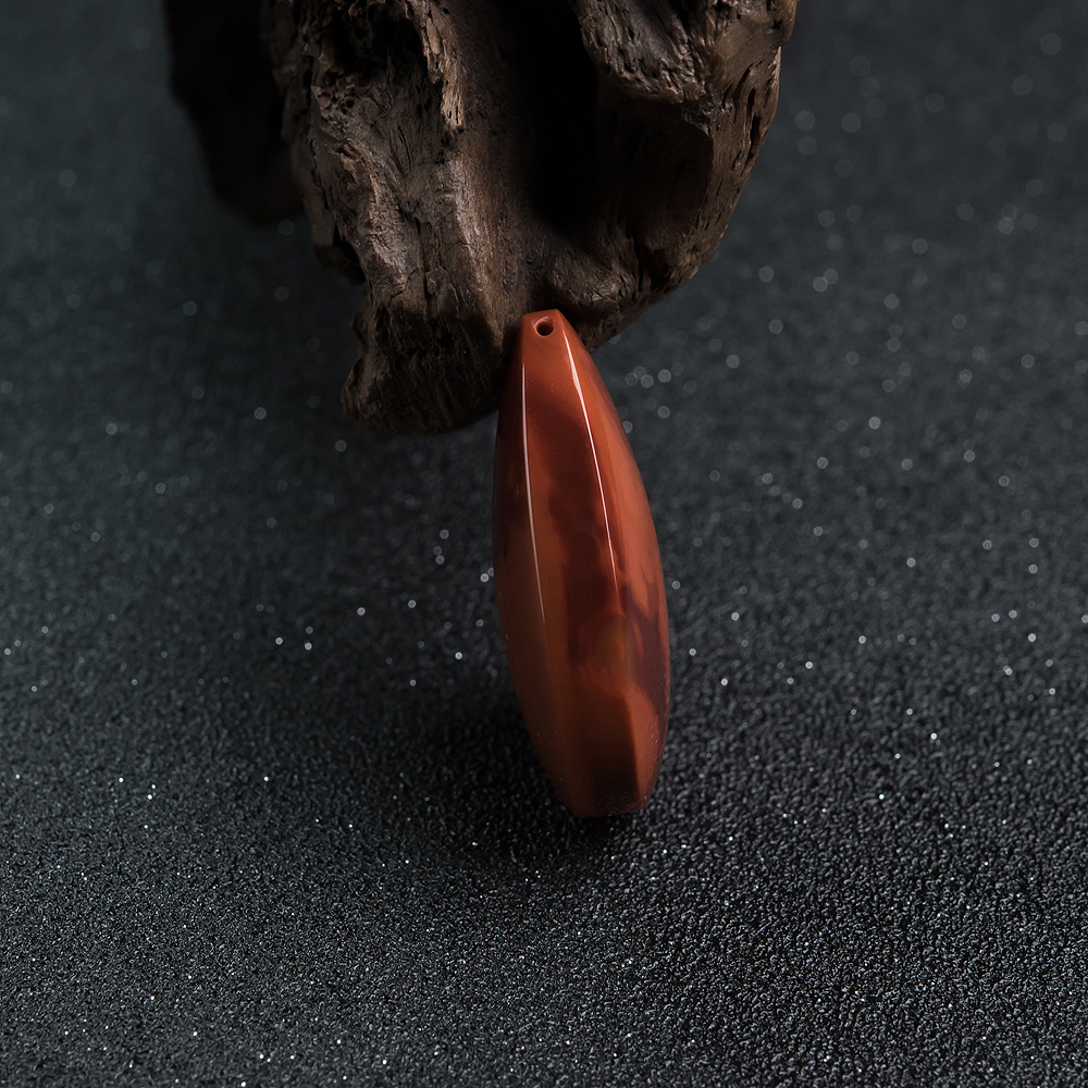 四川俏色南红水滴吊坠-红掌柜