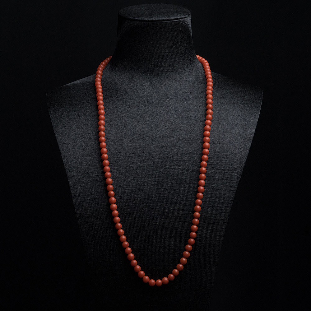 5.5mm柿子红南红108佛珠-红掌柜