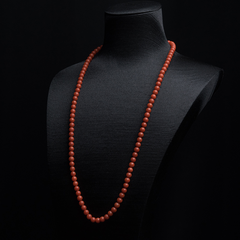 柿子红南红108佛珠-红掌柜