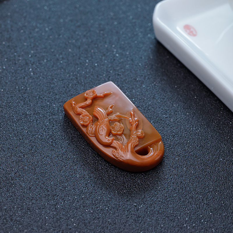 柿子红南红吊坠-红掌柜