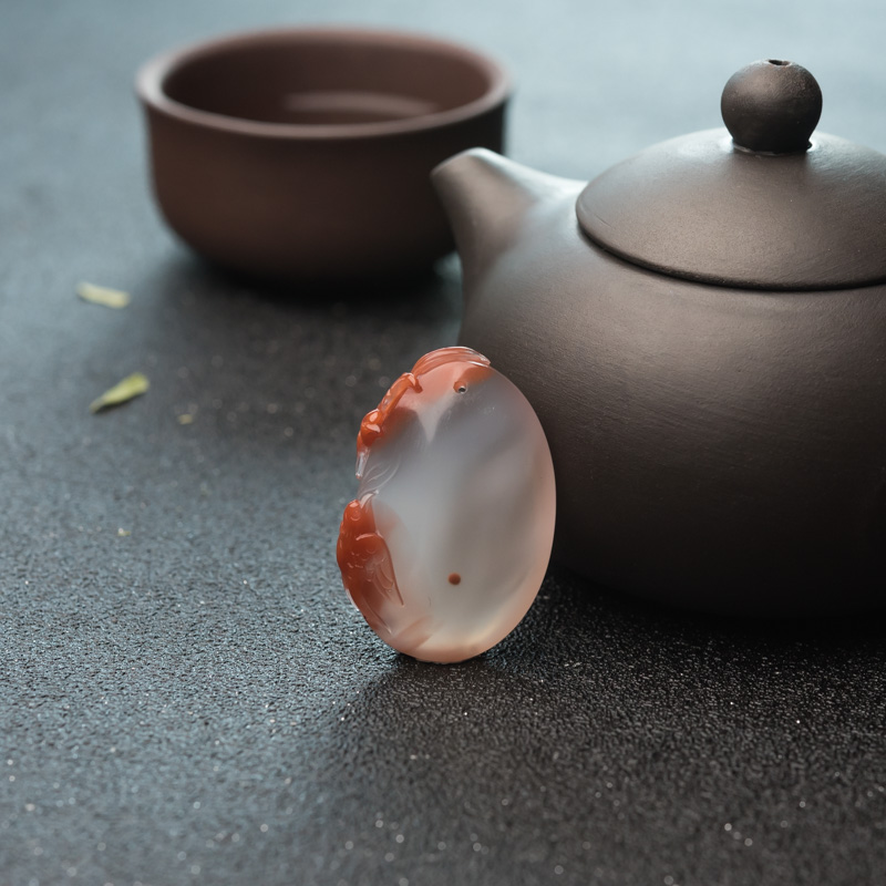 冻料南红双喜临门吊坠-红掌柜