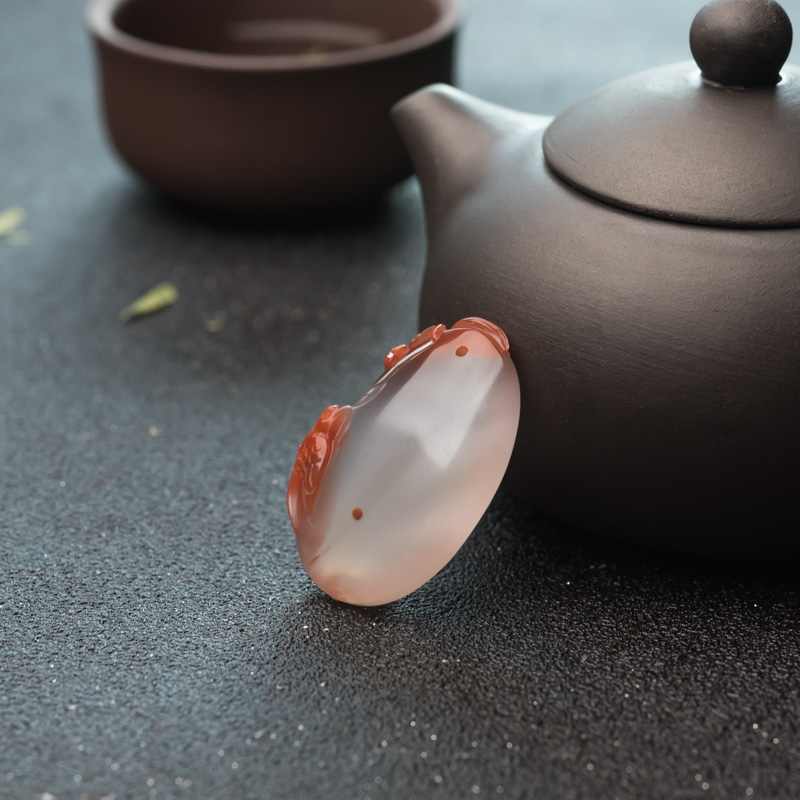 南红双喜临门吊坠-红掌柜