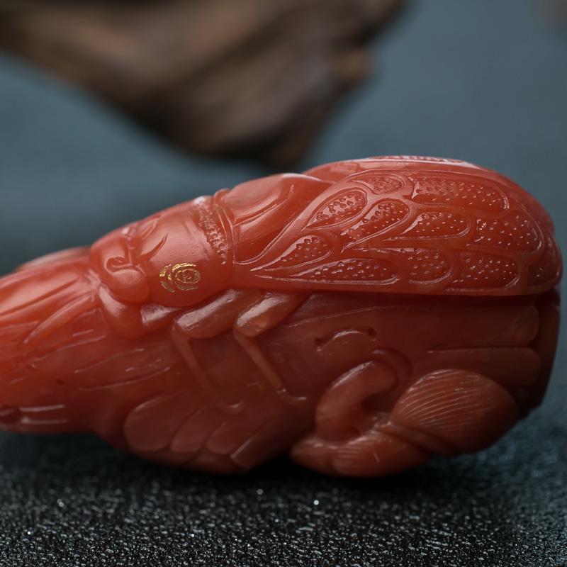 南红一鸣惊人挂坠-红掌柜