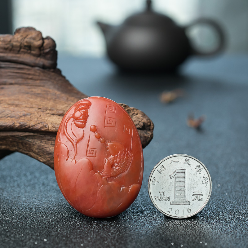 南红连年有余挂坠-红掌柜