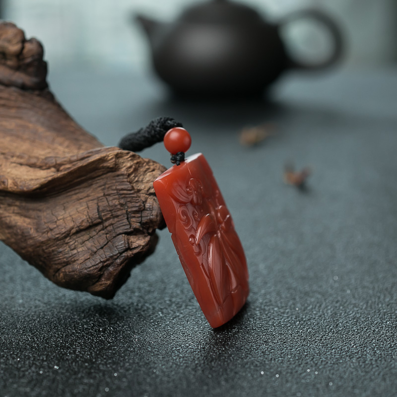天然南红富足吊坠-红掌柜