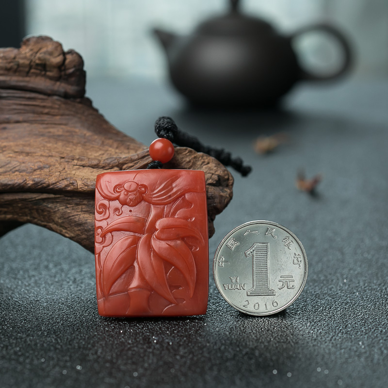 天然南红富足挂坠-红掌柜