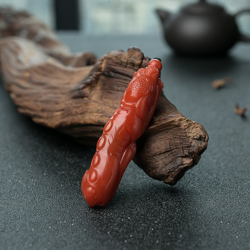 南红旺财吊坠-红掌柜