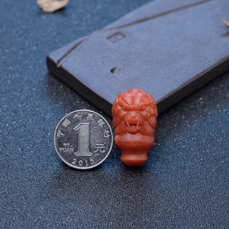 保山柿子红南红狮子三通-红掌柜