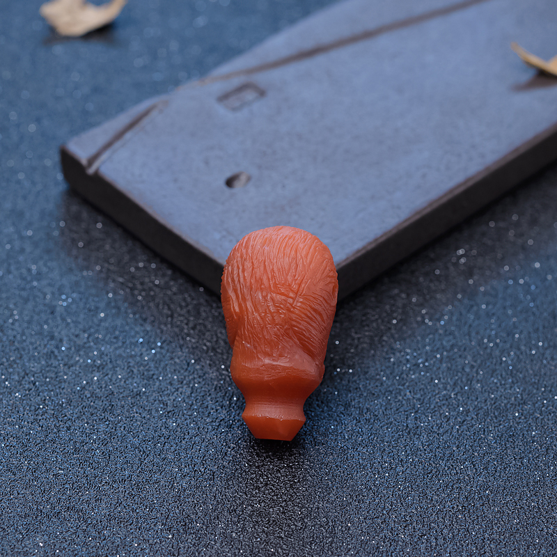 天然南红熊三通-红掌柜