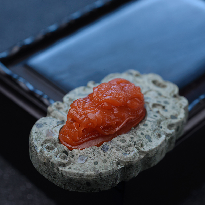 柿子红南红吊坠-红掌柜