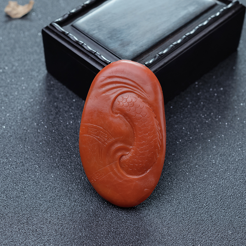 天然云南保山南红龙吊坠-红掌柜