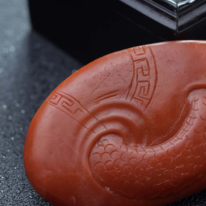 云南保山柿子红南红龙吊坠-红掌柜