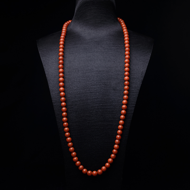 8mm柿子红南红108佛珠-红掌柜