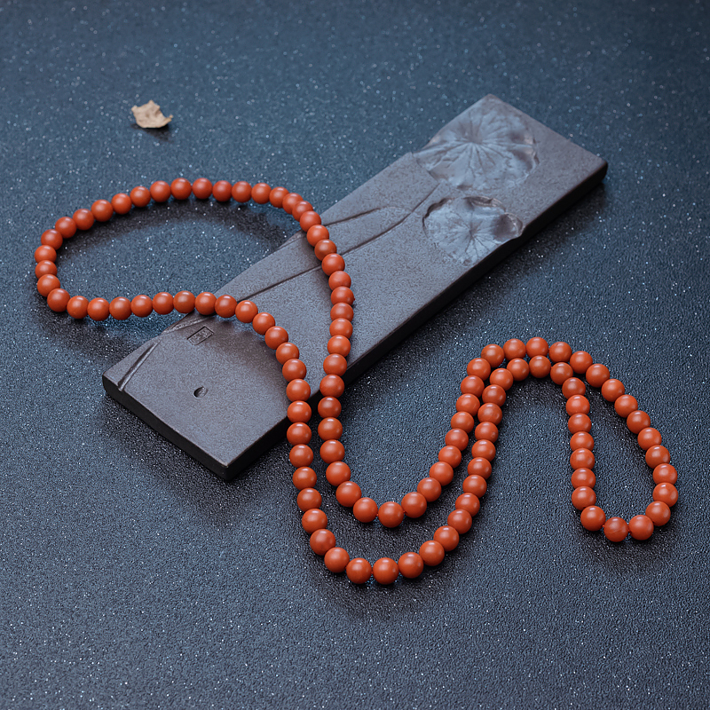 柿子红南红108佛珠-红掌柜