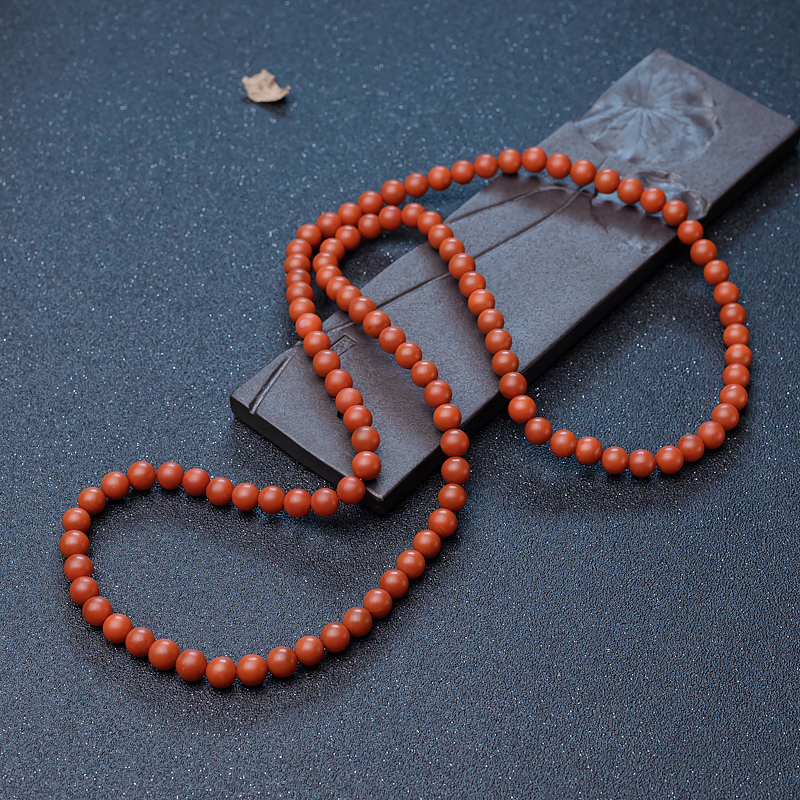 8mm南红108佛珠-红掌柜
