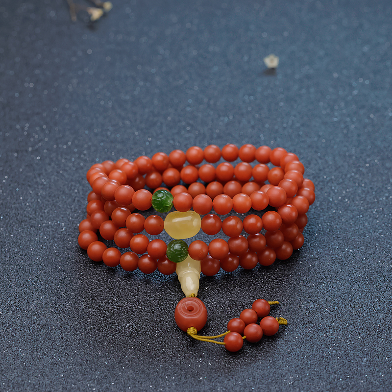 柿子红南红佛珠-红掌柜