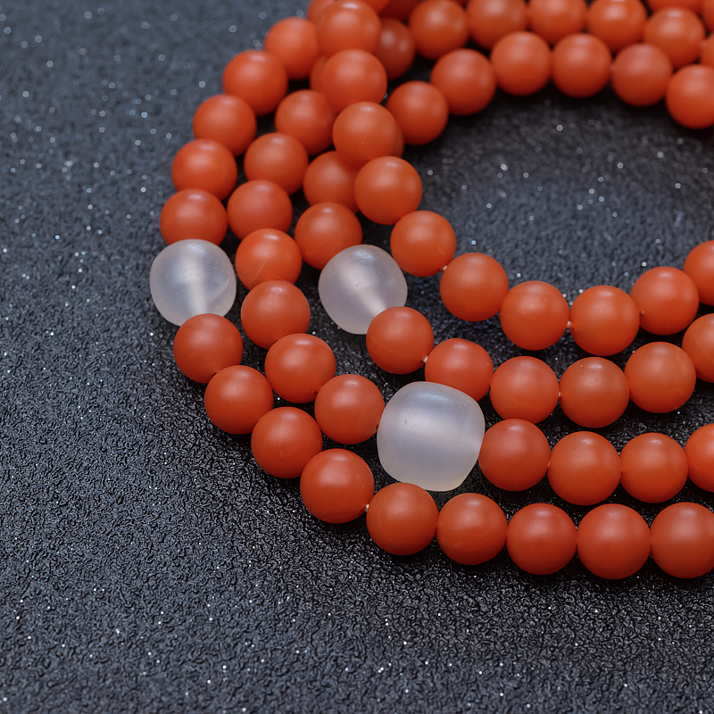 7.5mm柿子红南红108佛珠-红掌柜