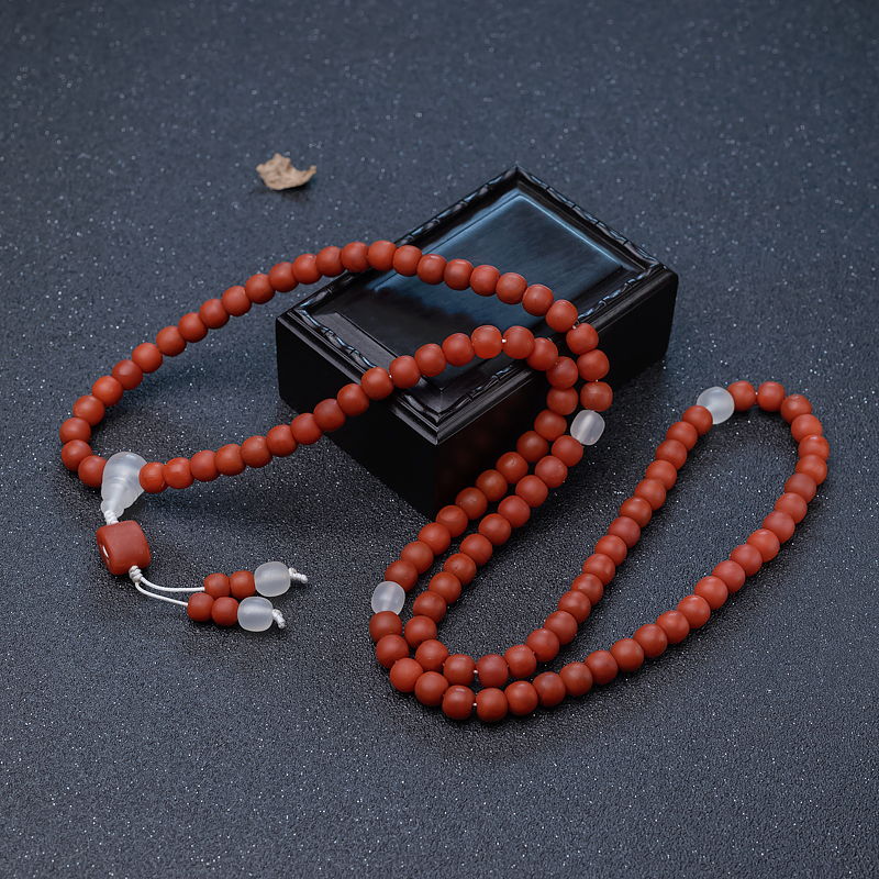 柿子红南红桶珠佛珠-红掌柜