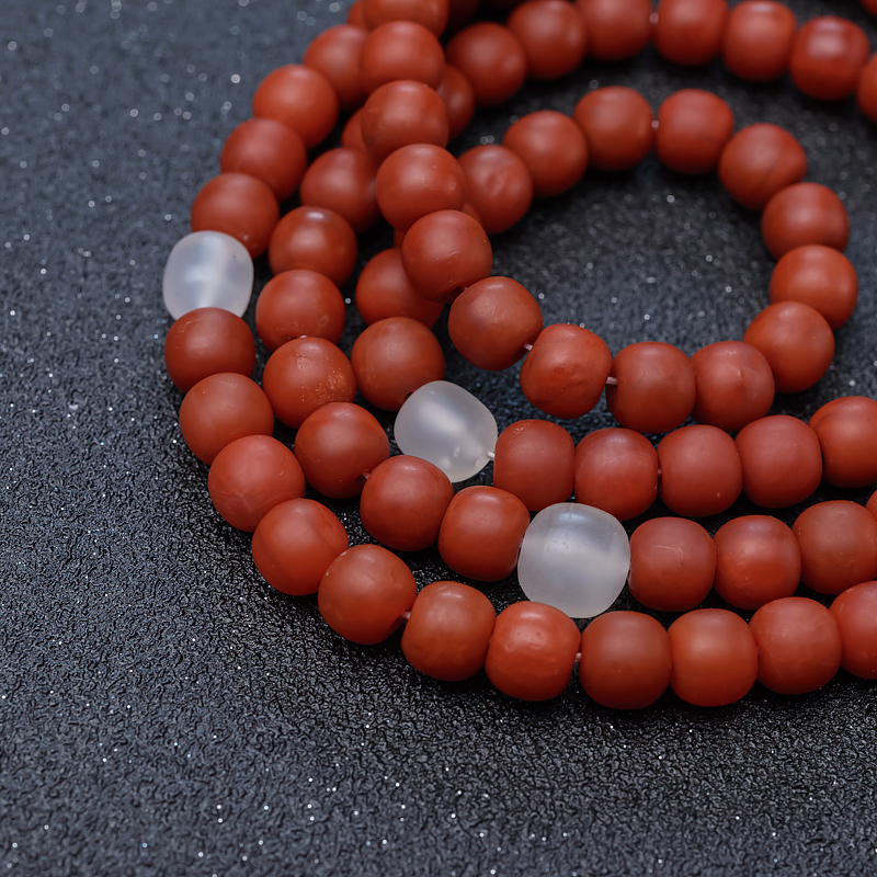 南红桶珠佛珠-红掌柜
