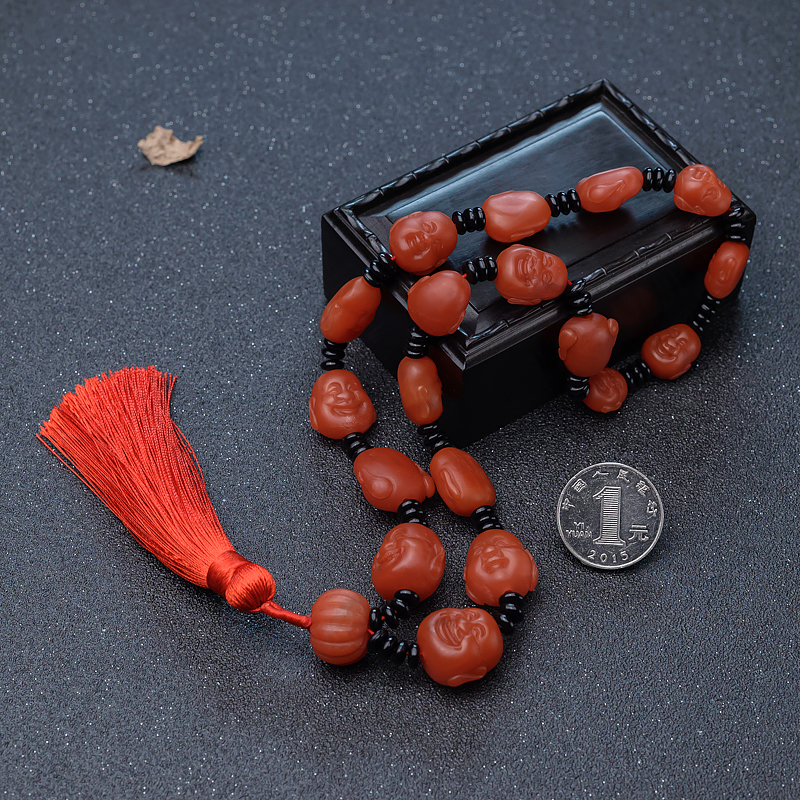 南红佛头珠手持-红掌柜